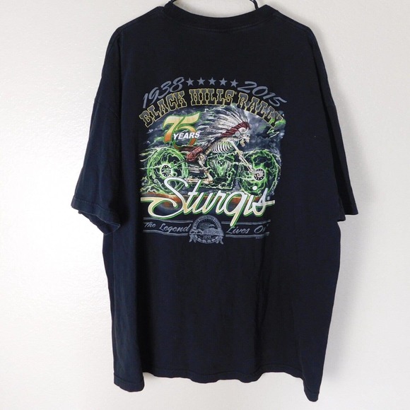 Sturgis Tee Shirt Adult 3XL 2015 Black Hills Biker Motorcycle Black Short Sleeve - Picture 4 of 10